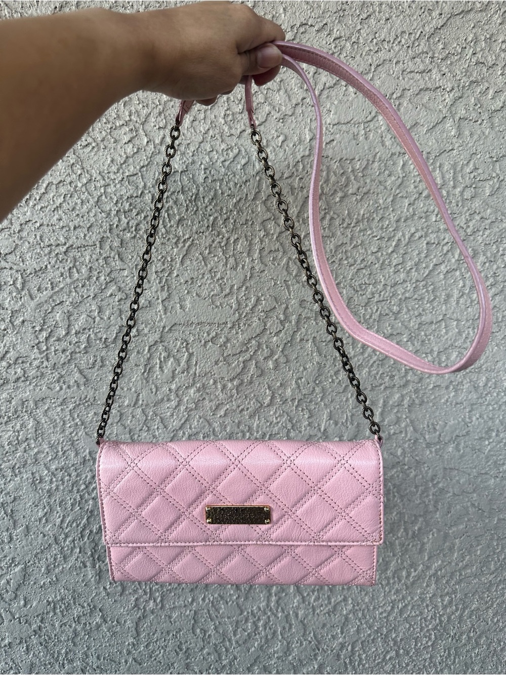 MARC JACOBS Quilted Pink Chain Shoulder Bag